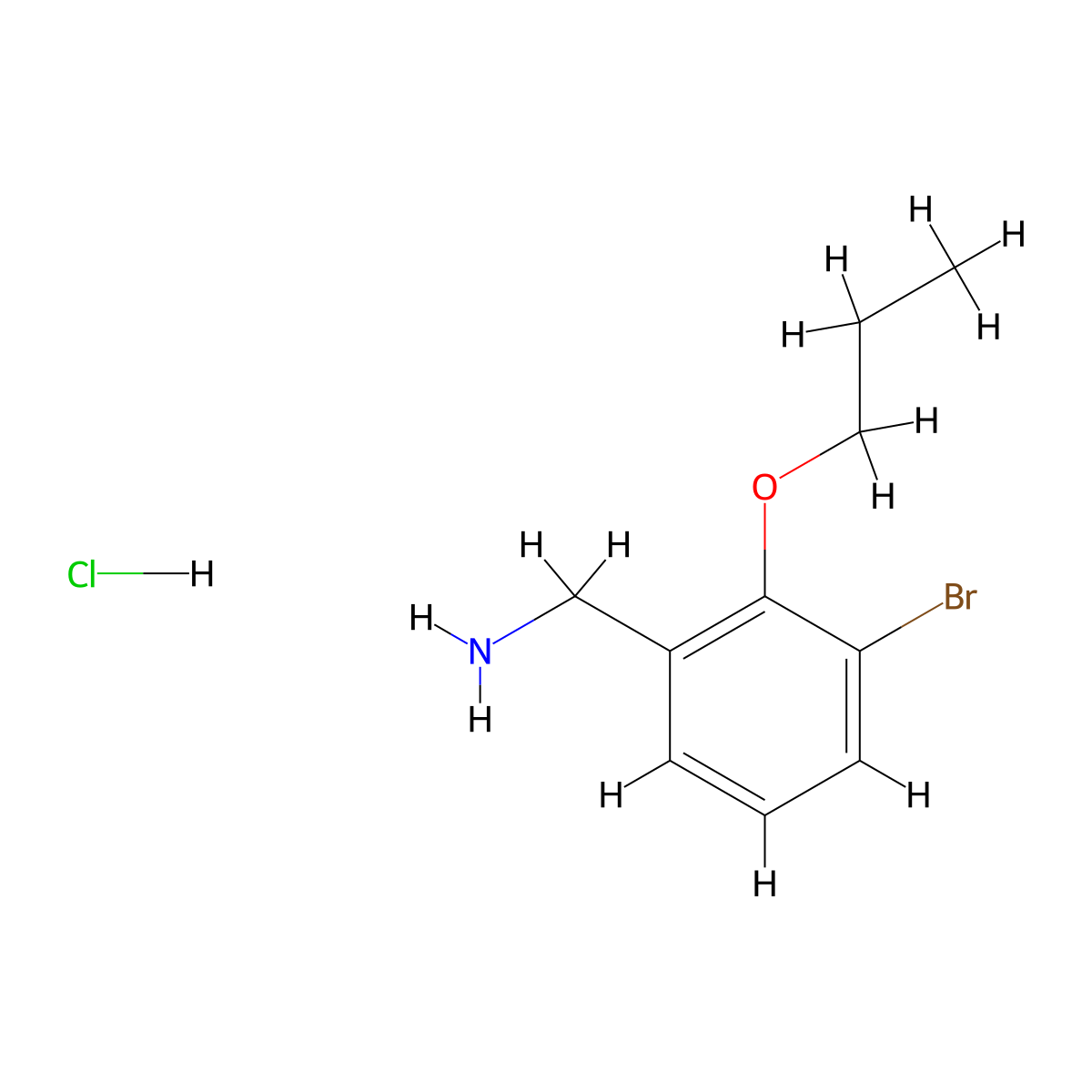 3-Bromo-2-propoxy-benzylamine, hydrochloride molecular structure, CAS 2203140-41-2
