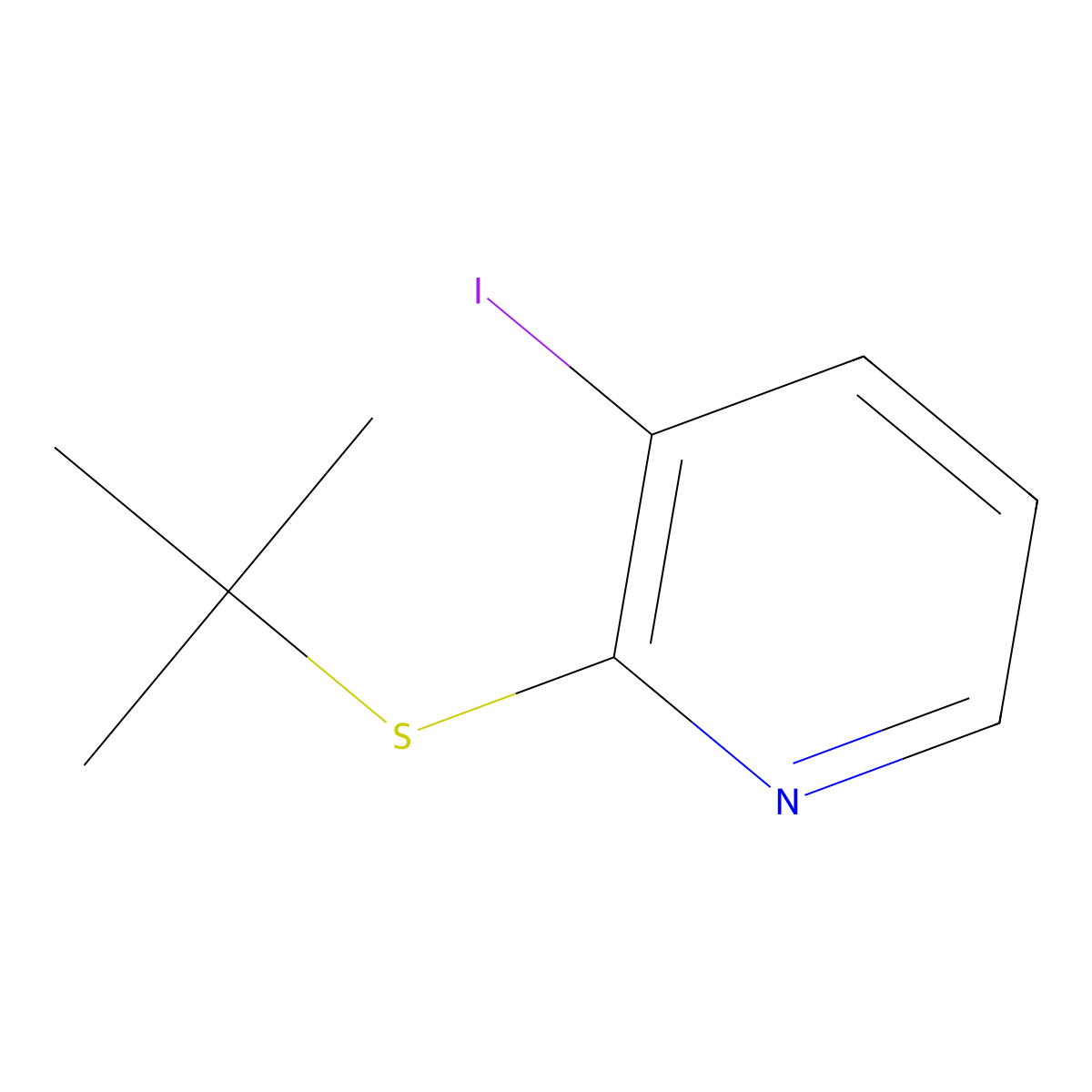 2-tert-Butylsulfanyl-3-iodo-pyridine molecular structure, CAS 2203194-88-9
