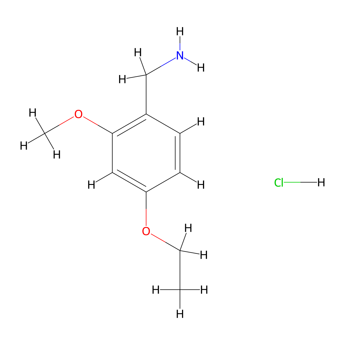 4-Ethoxy-2-methoxy-benzylamine hydrochloride molecular structure, CAS 2203194-92-5