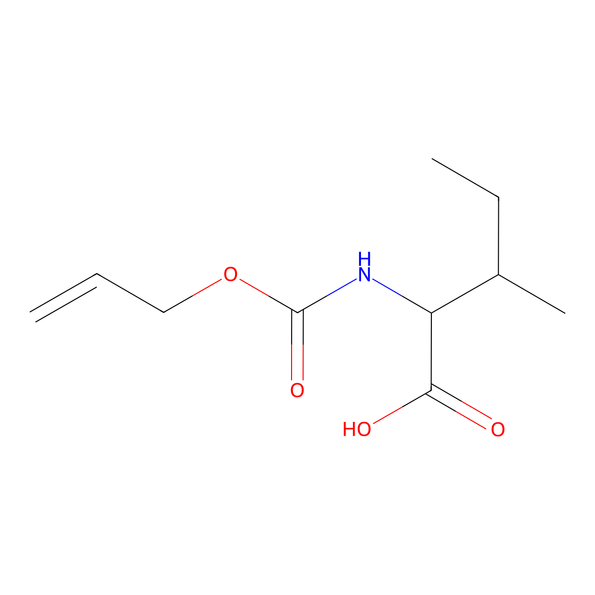 (2S,3S)-3-methyl-2-{[(prop-2-en-1-yloxy)carbonyl]amino}pentanoic acid molecular structure, CAS 220323-62-6