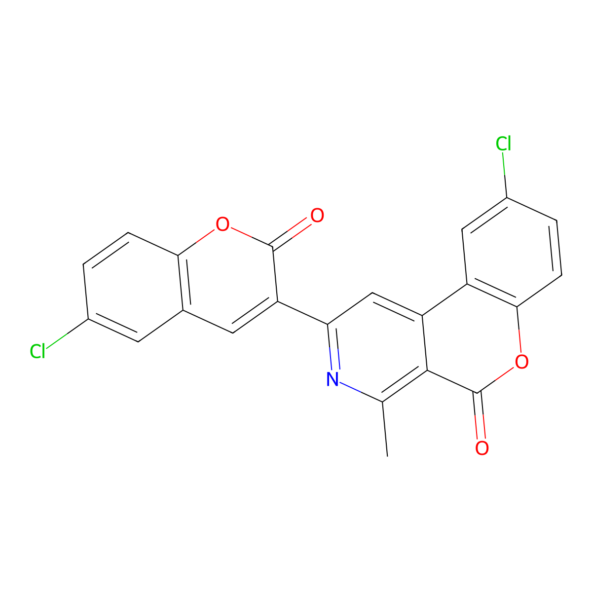 9-Chloro-2-(6-chloro-2-oxo-2h-chromen-3-yl)-4-methyl-5h-chromeno[3,4-c]pyridin-5-one molecular structure, CAS 220327-59-3