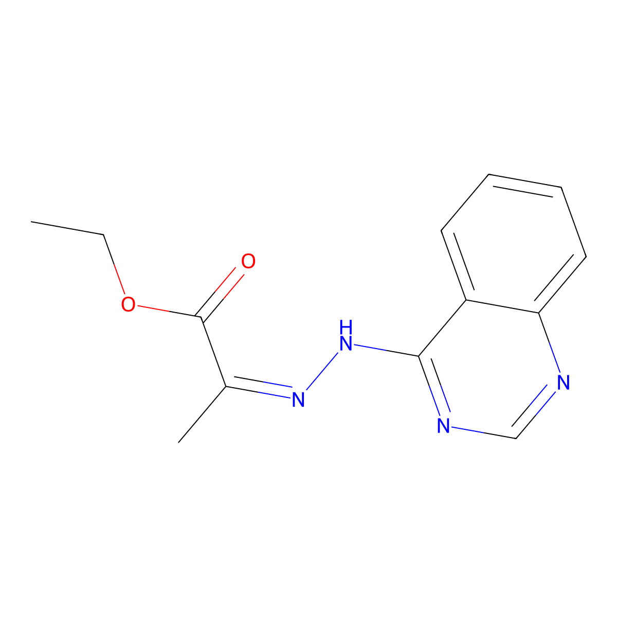 Ethyl 2-[2-(4-quinazolinyl)hydrazinylidene]propanoate molecular structure, CAS 220328-06-3