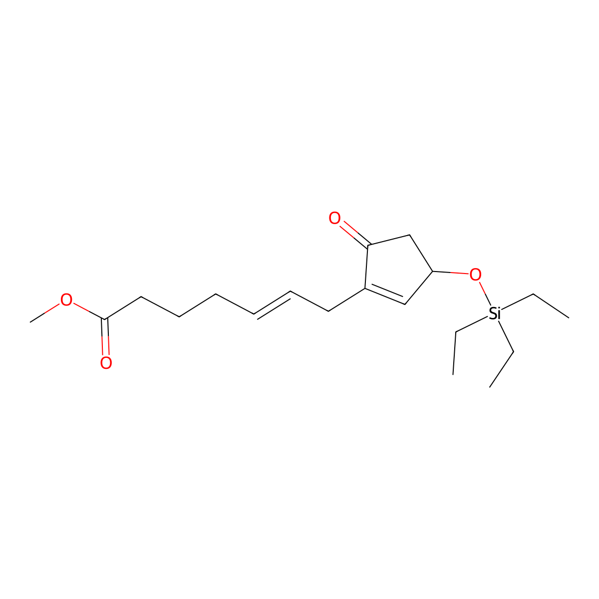 Methyl 7-{(3R)-5-oxo-3-[(triethylsilyl)oxy]cyclopent-1-en-1-yl}hept-5-enoate molecular structure, CAS 220328-59-6