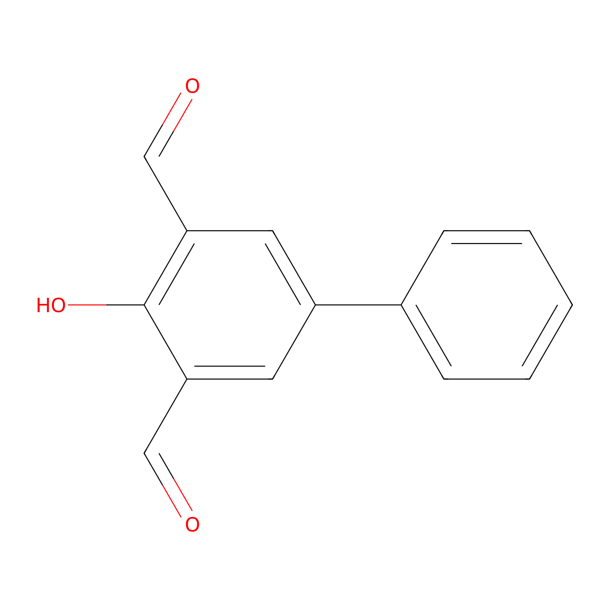 4-Hydroxy[1,1'-biphenyl]-3,5-dicarbaldehyde molecular structure, CAS 220339-82-2