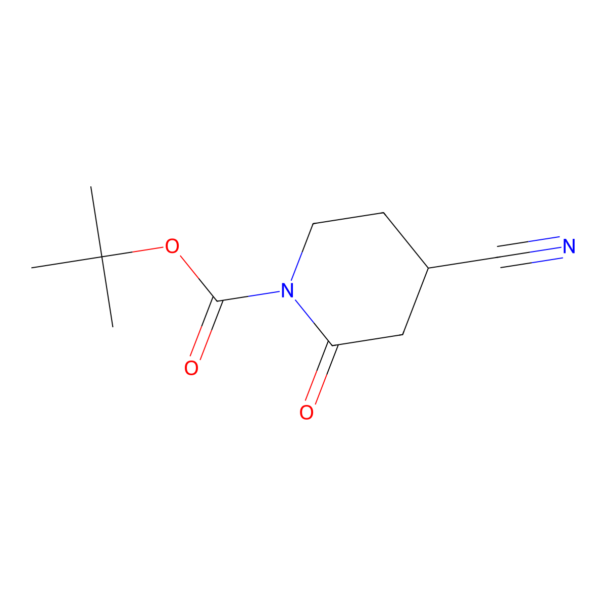 Tert-butyl 4-cyano-2-oxopiperidine-1-carboxylate molecular structure, CAS 2203403-87-4