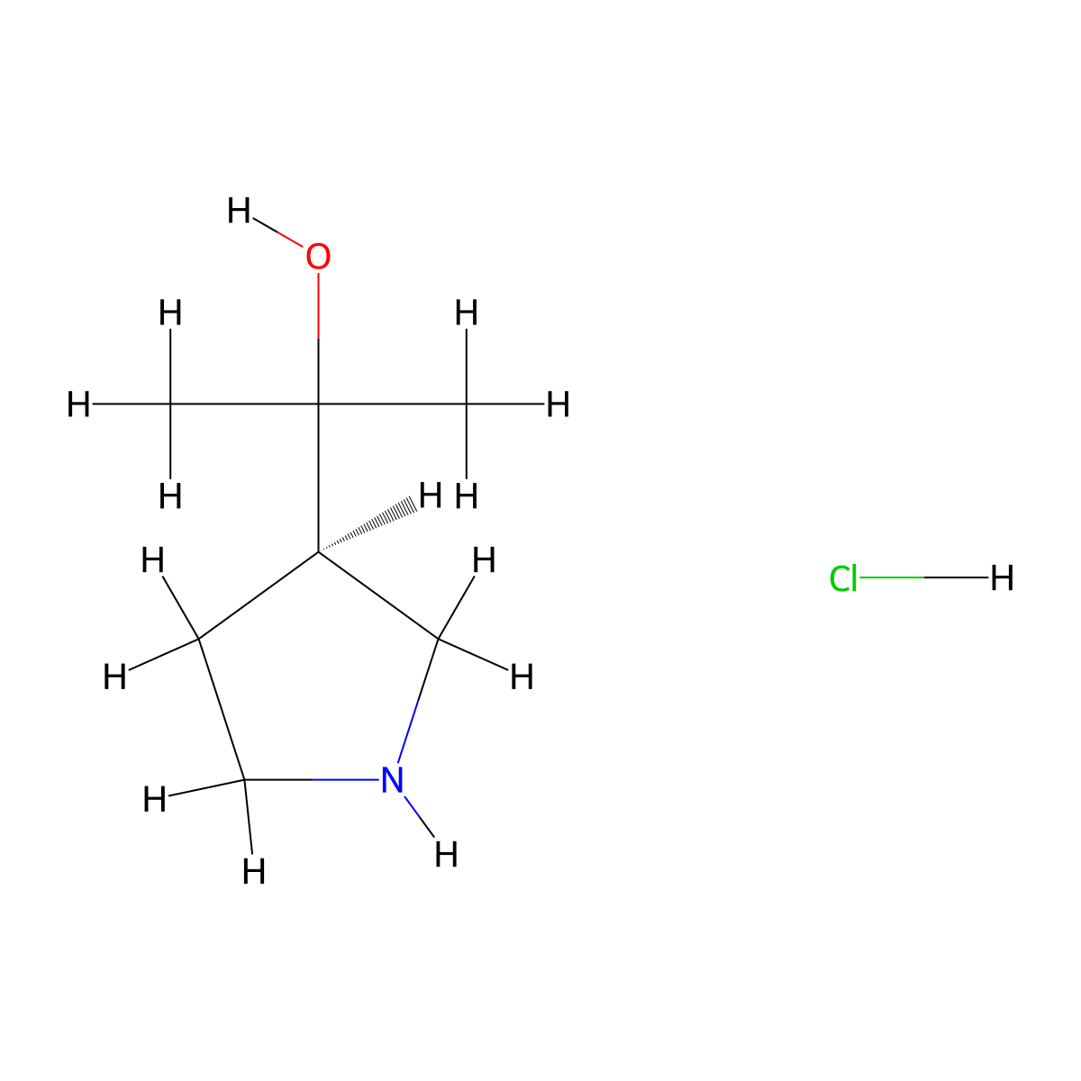 2-((3R)-pyrrolidin-3-yl)propan-2-ol hydrochloride molecular structure, CAS 2203403-97-6