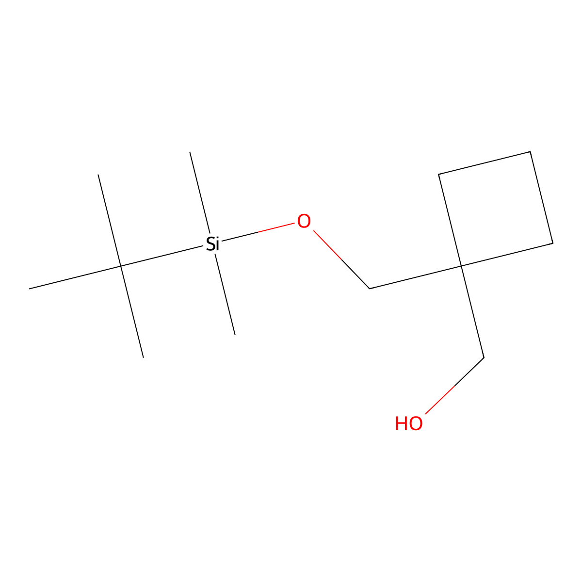 (1-(((tert-Butyldimethylsilyl)oxy)methyl)cyclobutyl)methanol molecular structure, CAS 220343-46-4