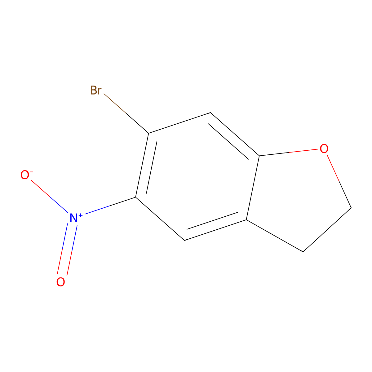 6-Bromo-5-nitro-2,3-dihydro-1-benzofuran molecular structure, CAS 2203485-57-6