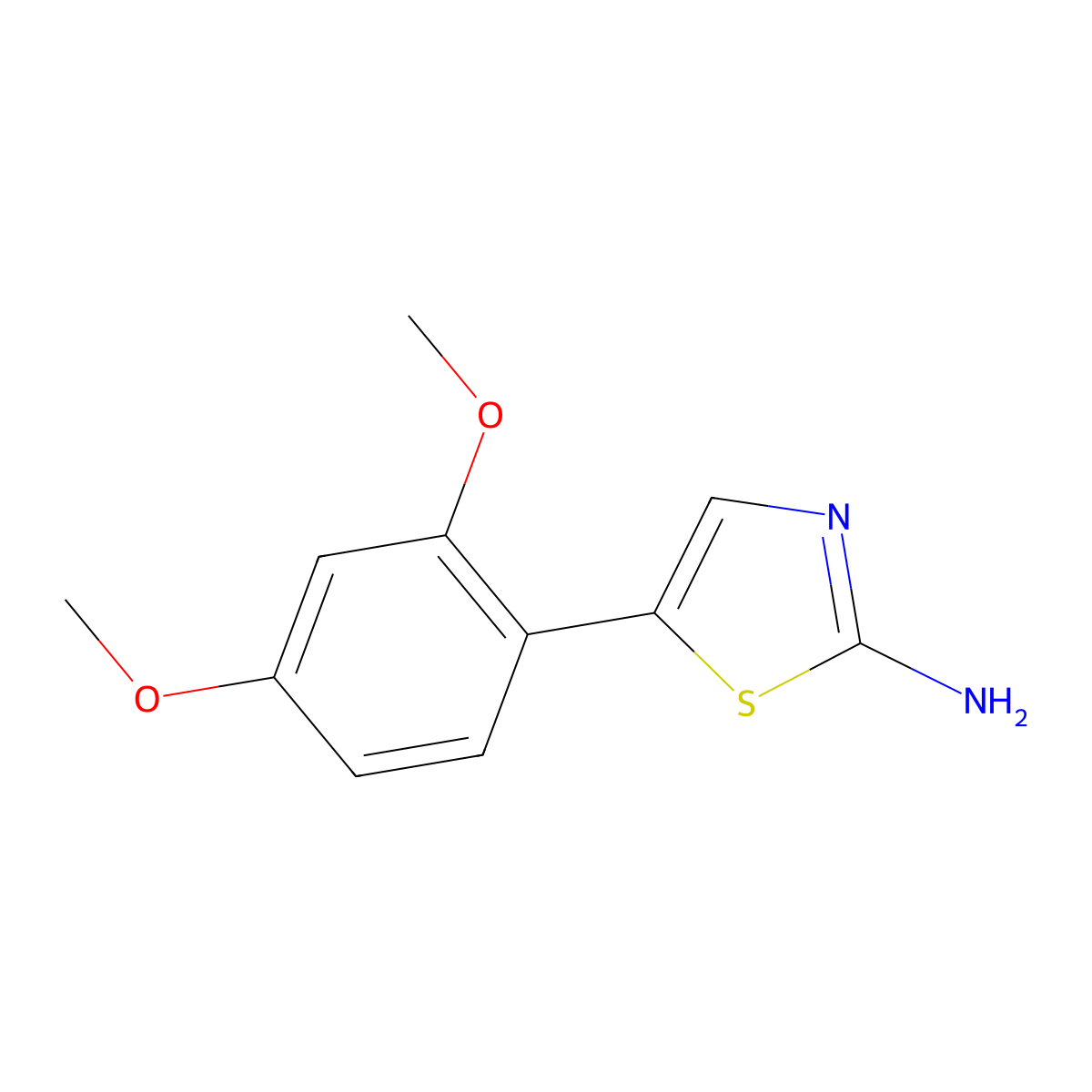 Thiazole, 2-amino-5-(2,4-dimethoxyphenyl)- molecular structure, CAS 22035-30-9