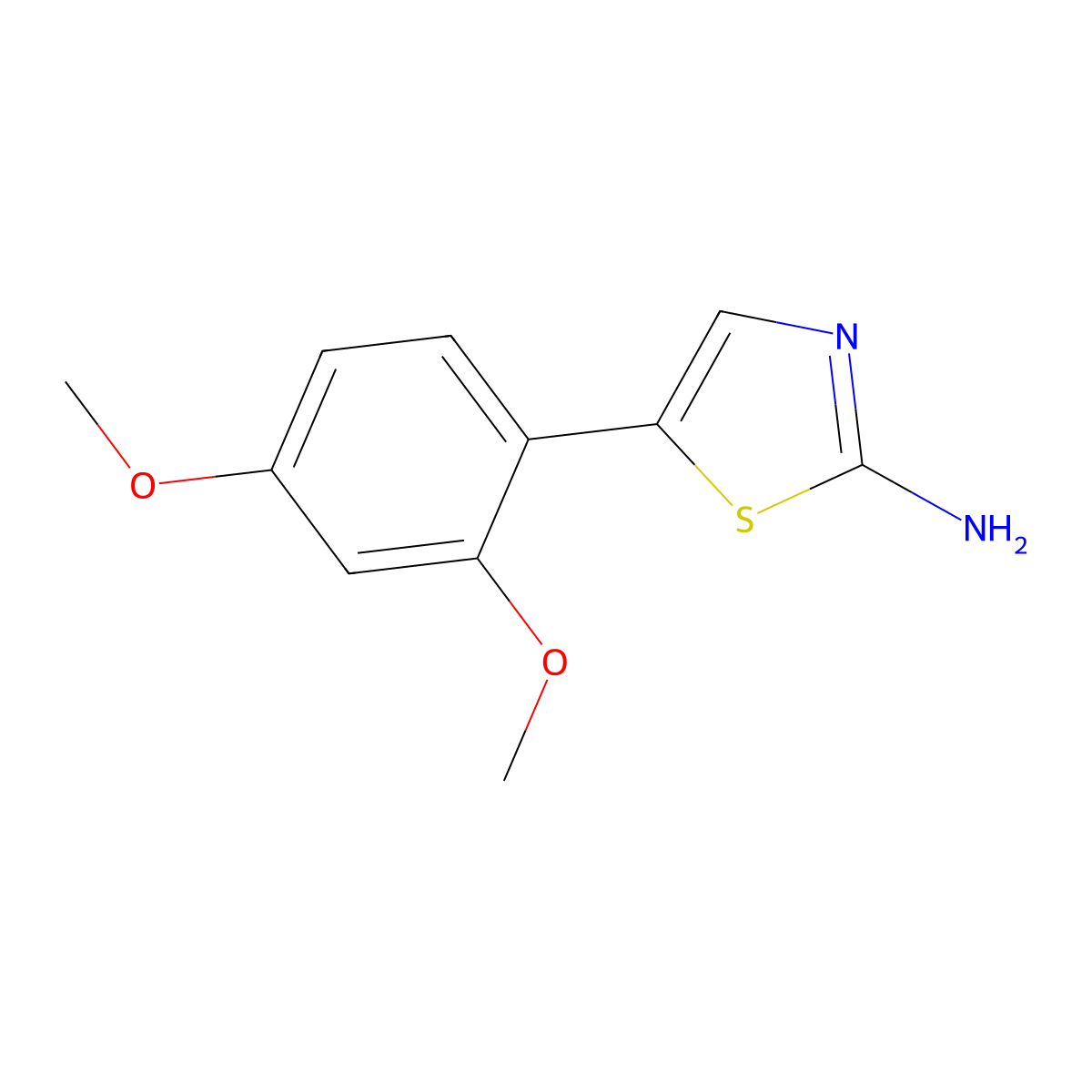 Thiazole, 2-amino-5-(2,4-dimethoxyphenyl)- molecular structure, CAS 22035-30-9