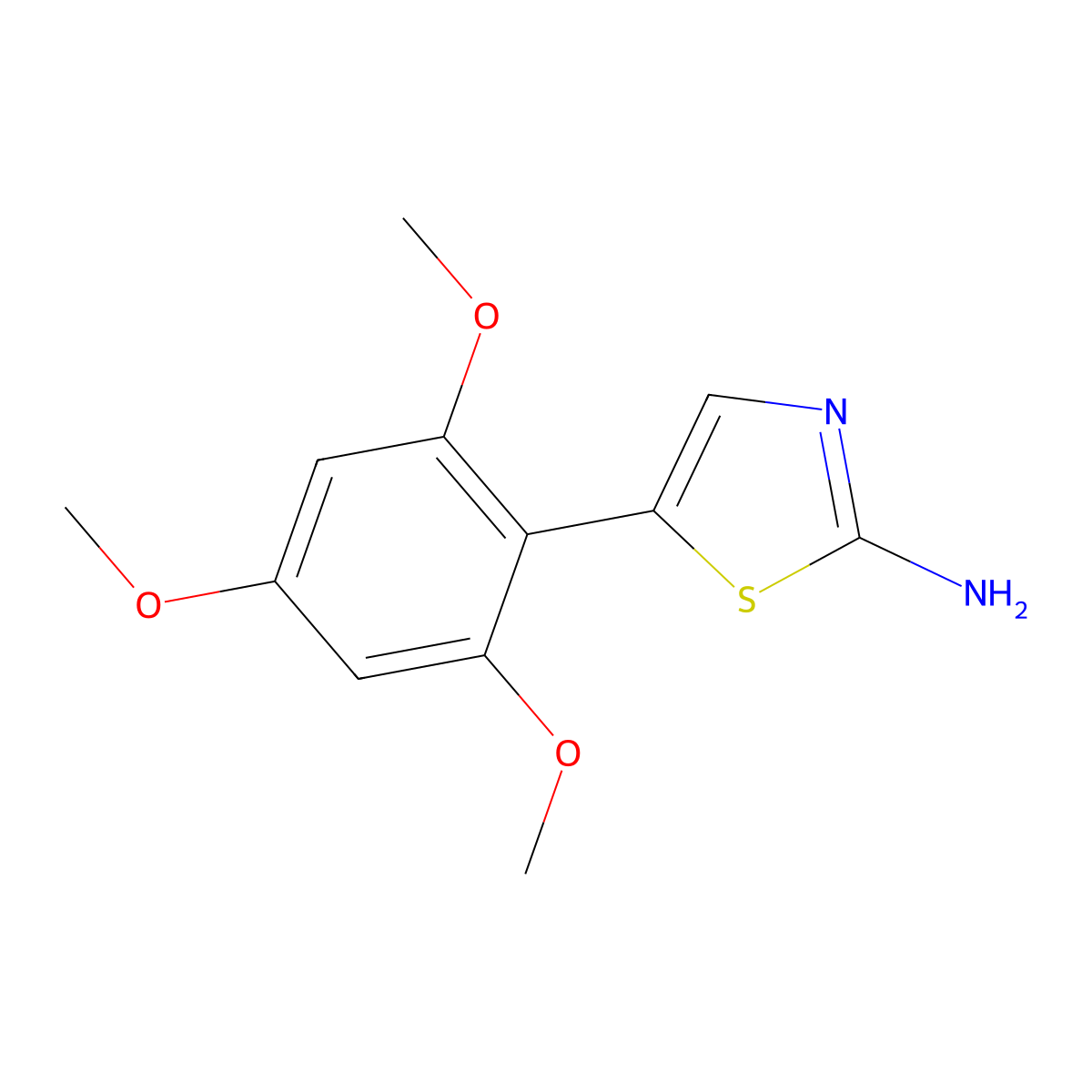 5-(2,4,6-Trimethoxyphenyl)thiazol-2-amine molecular structure, CAS 22035-32-1