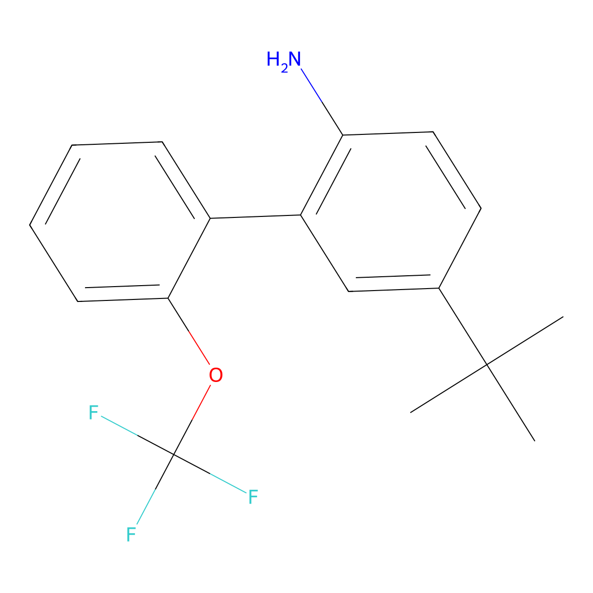 5-(1,1-Dimethylethyl)-2'-(trifluoromethoxy)[1,1'-biphenyl]-2-amine molecular structure, CAS 220351-01-9