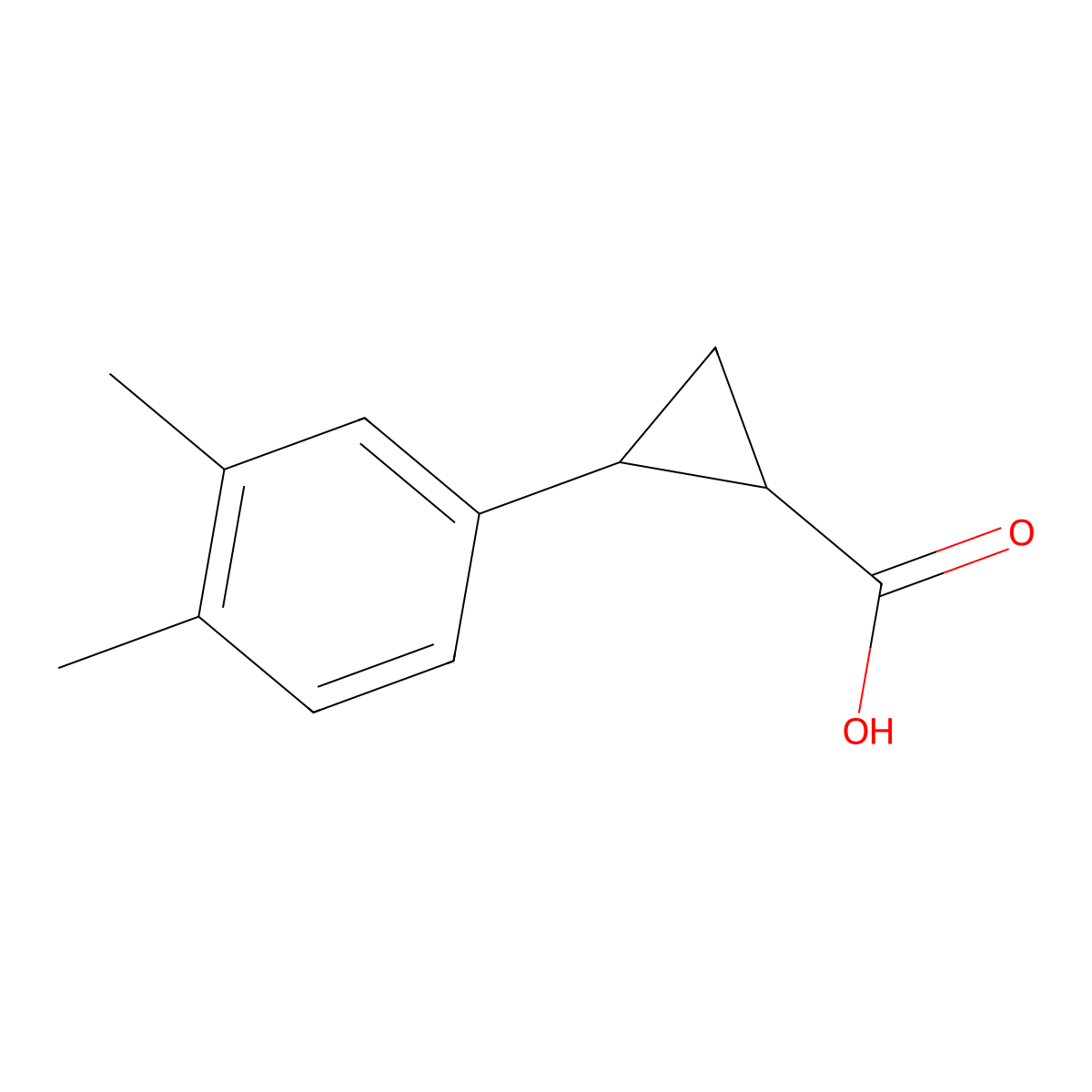 (1R,2R)-2-(3,4-dimethylphenyl)cyclopropane-1-carboxylic acid molecular structure, CAS 220353-13-9