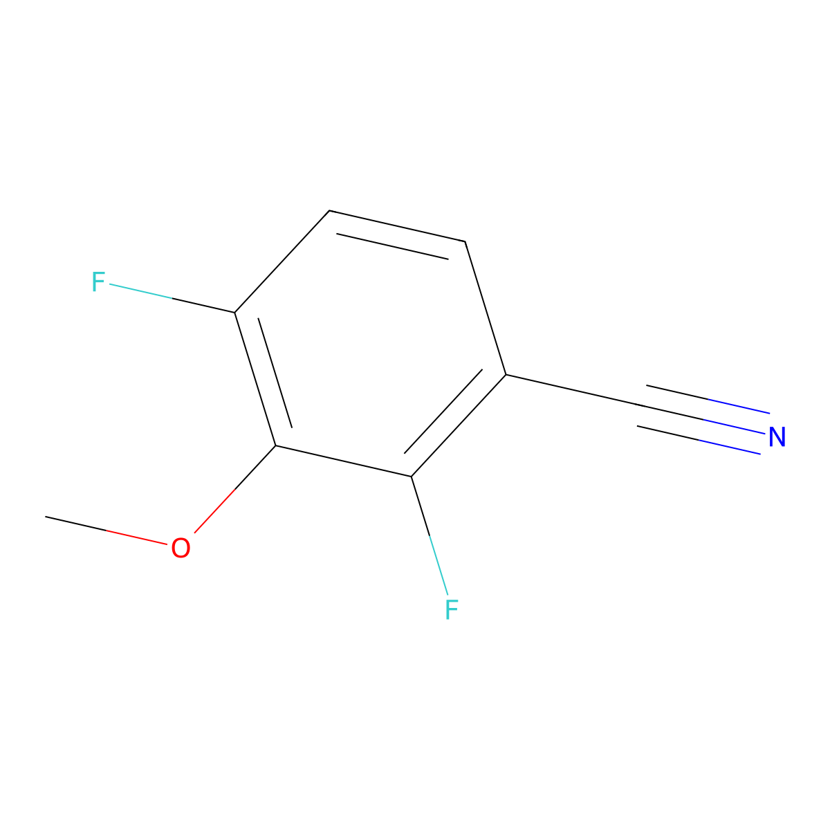 2,4-Difluoro-3-methoxybenzonitrile molecular structure, CAS 220353-20-8