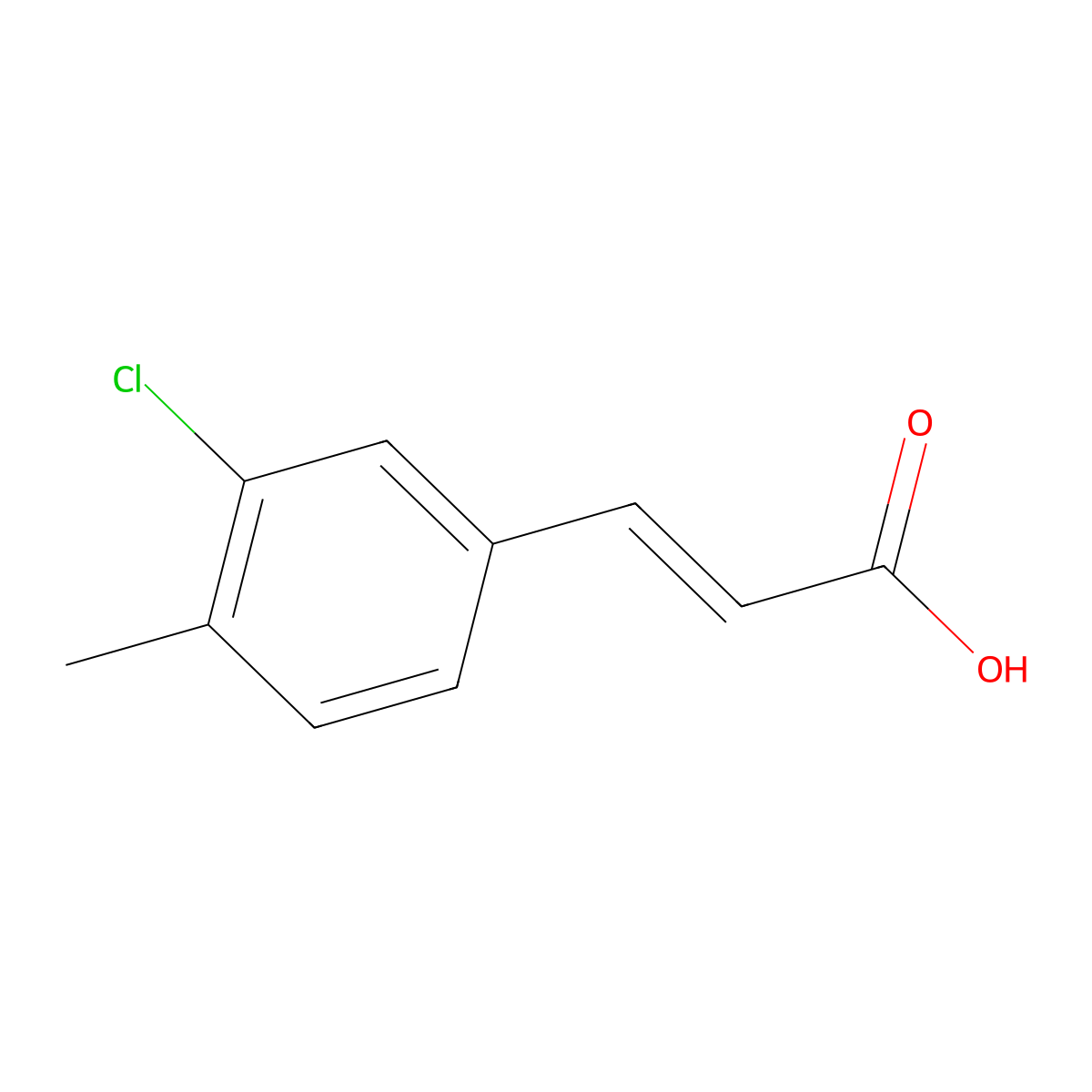 (2E)-3-(3-Chloro-4-methylphenyl)-2-propenoic acid molecular structure, CAS 220353-90-2