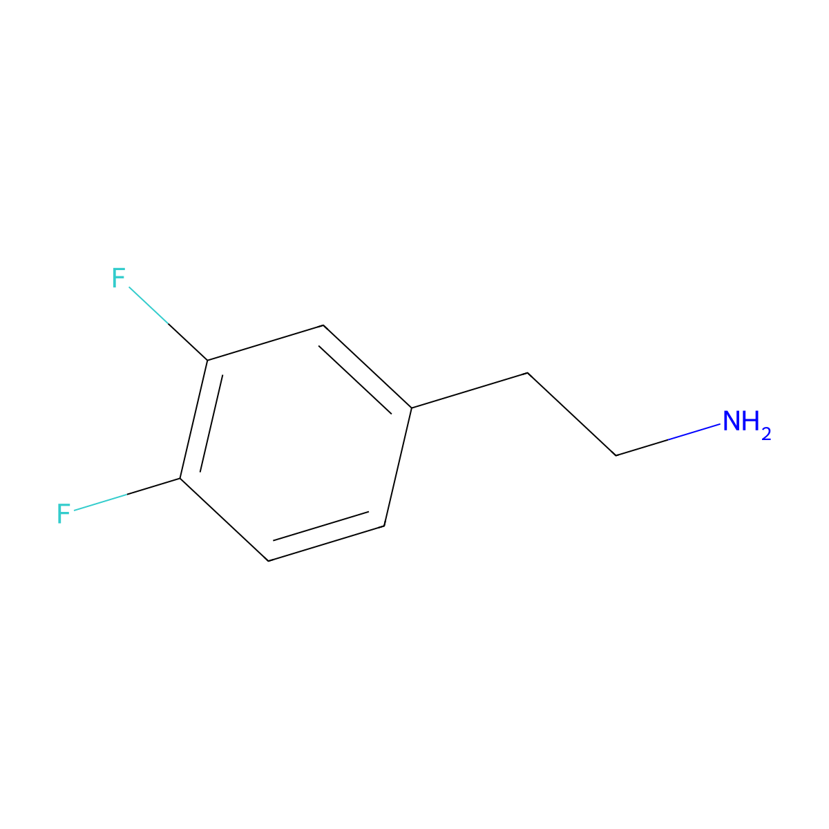 2-(3,4-Difluorophenyl)ethanamine molecular structure, CAS 220362-31-2