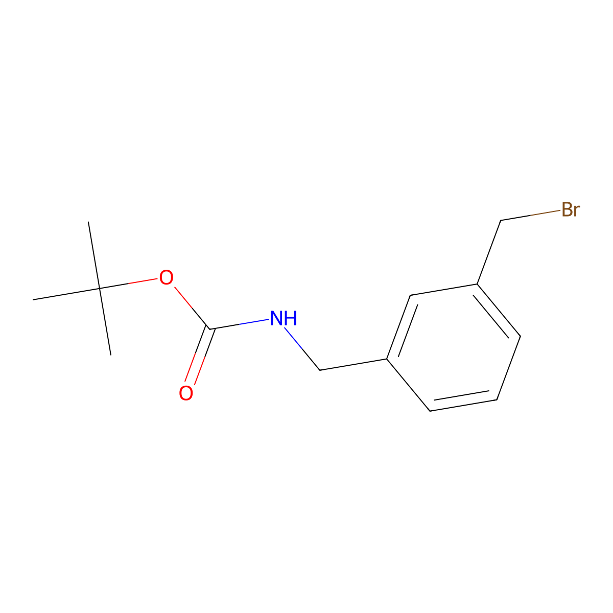 tert-butyl N-{[3-(bromomethyl)phenyl]methyl}carbamate molecular structure, CAS 220364-34-1
