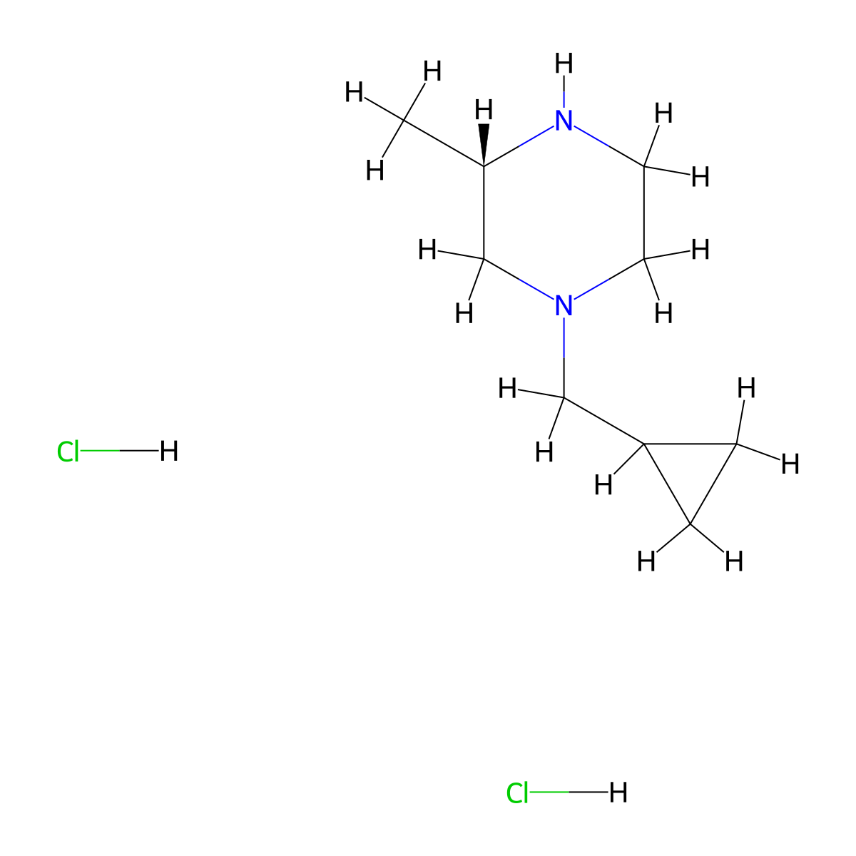 (S)-1-Cyclopropylmethyl-3-methyl-piperazine dihydrochloride molecular structure, CAS 2203714-62-7