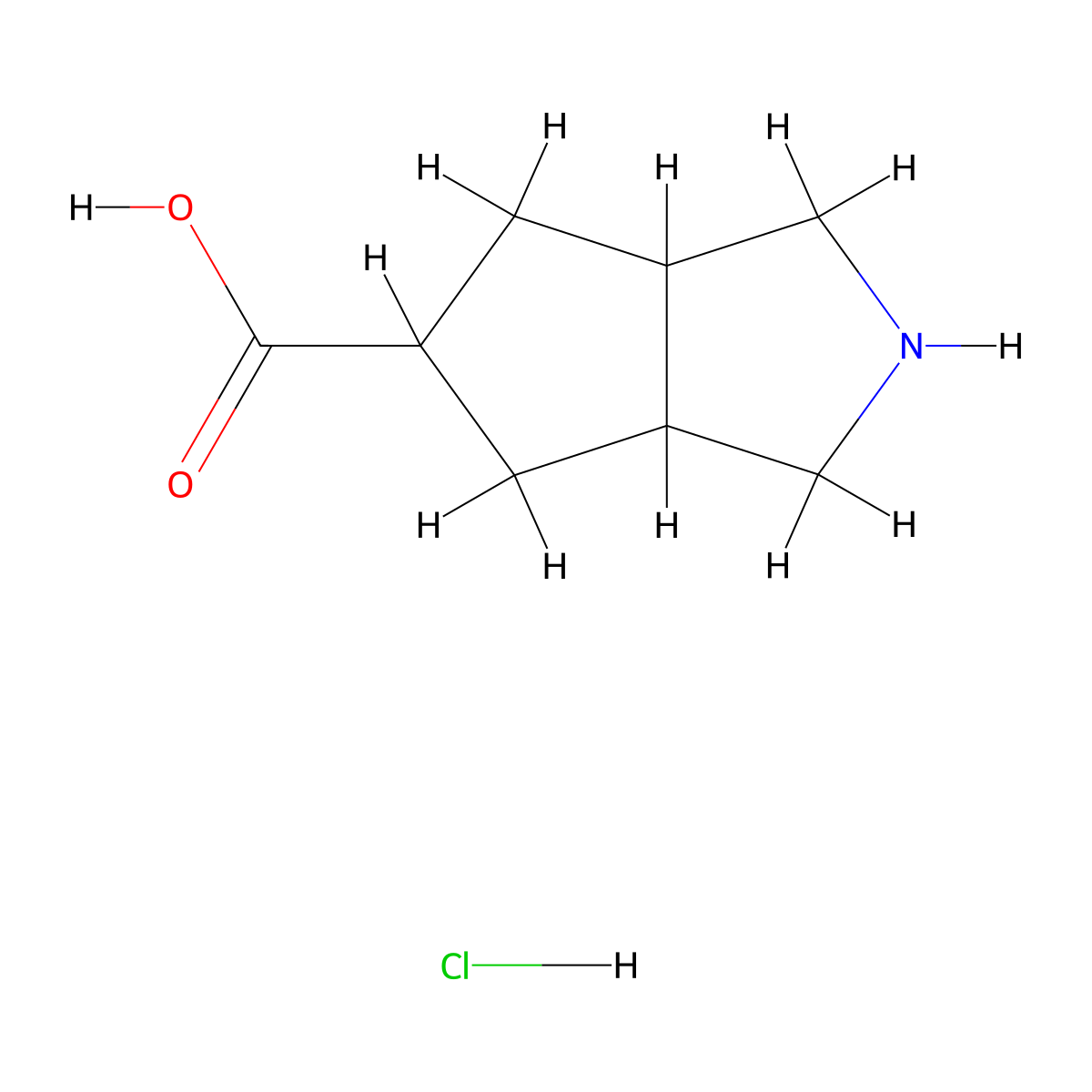 Octahydrocyclopenta[c]pyrrole-5-carboxylic acid hydrochloride molecular structure, CAS 2203716-19-0