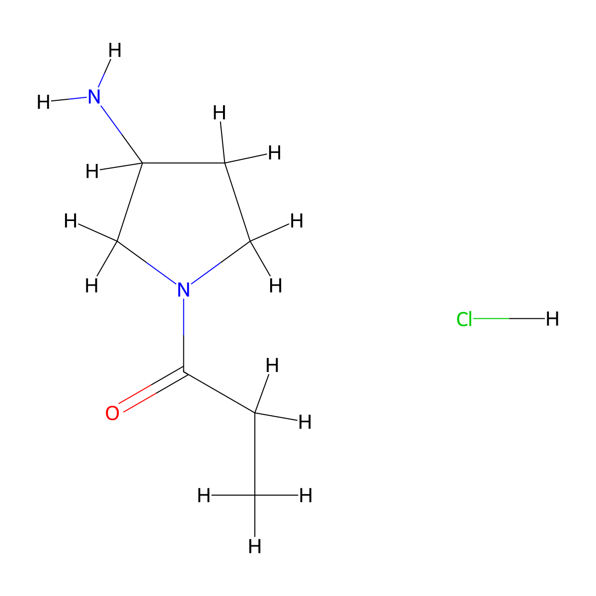 1-(3-Amino-1-pyrrolidinyl)-1-propanone hydrochloride molecular structure, CAS 2203716-49-6