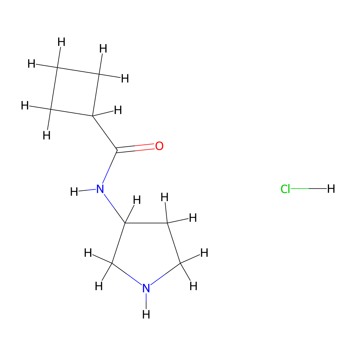 N-(3-Pyrrolidinyl)cyclobutanecarboxamide hydrochloride molecular structure, CAS 2203716-54-3