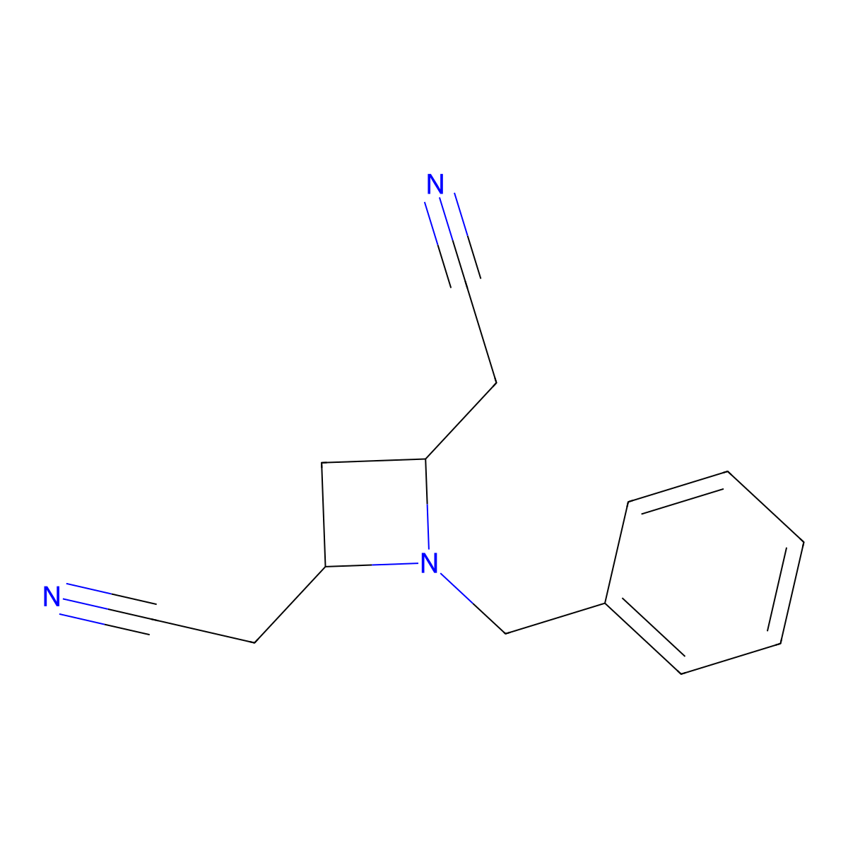 2,2'-((2R,4S)-1-Benzylazetidine-2,4-diyl)diacetonitrile molecular structure, CAS 2203751-69-1