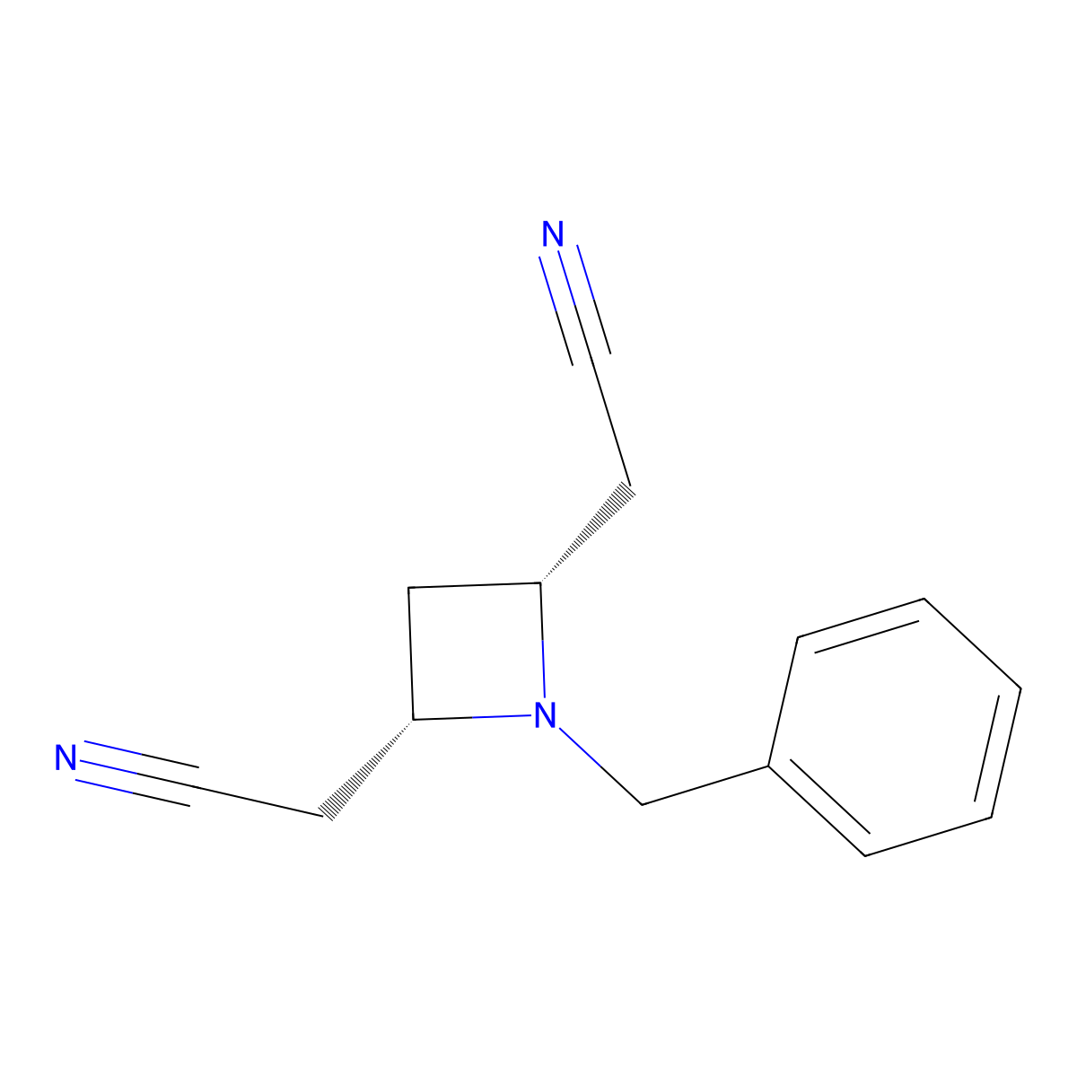2,2'-((2R,4S)-1-Benzylazetidine-2,4-diyl)diacetonitrile molecular structure, CAS 2203751-69-1