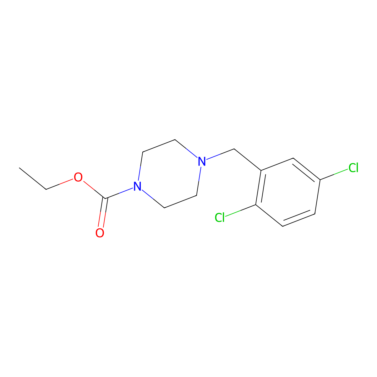 Ethyl 4-(2,5-dichlorobenzyl)piperazine-1-carboxylate molecular structure, CAS 220383-45-9