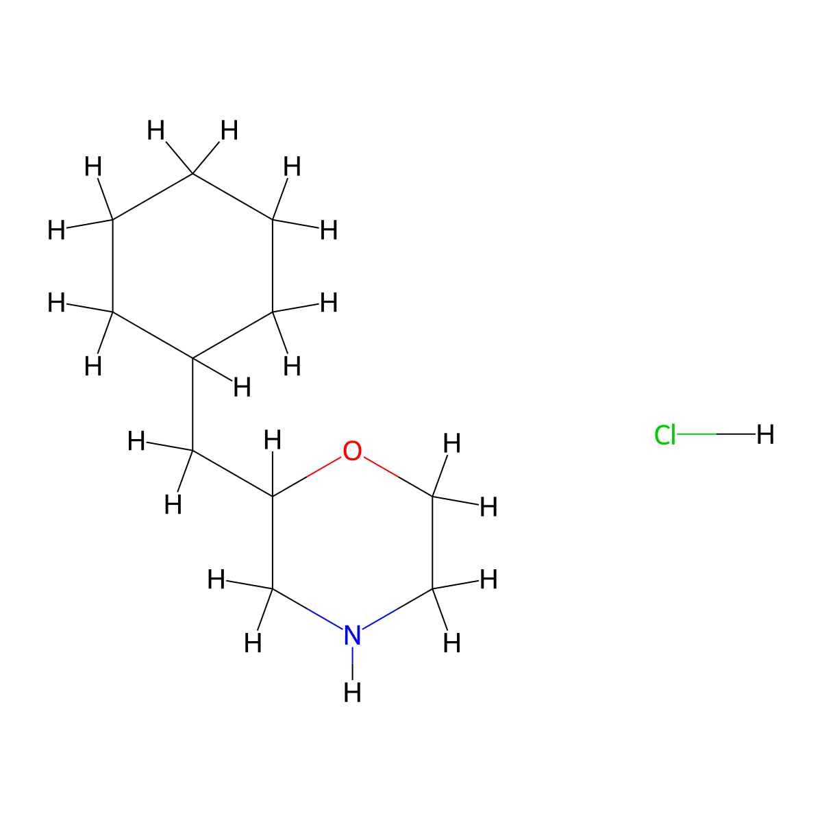 2-(Cyclohexylmethyl)morpholine hydrochloride molecular structure, CAS 2203842-18-4