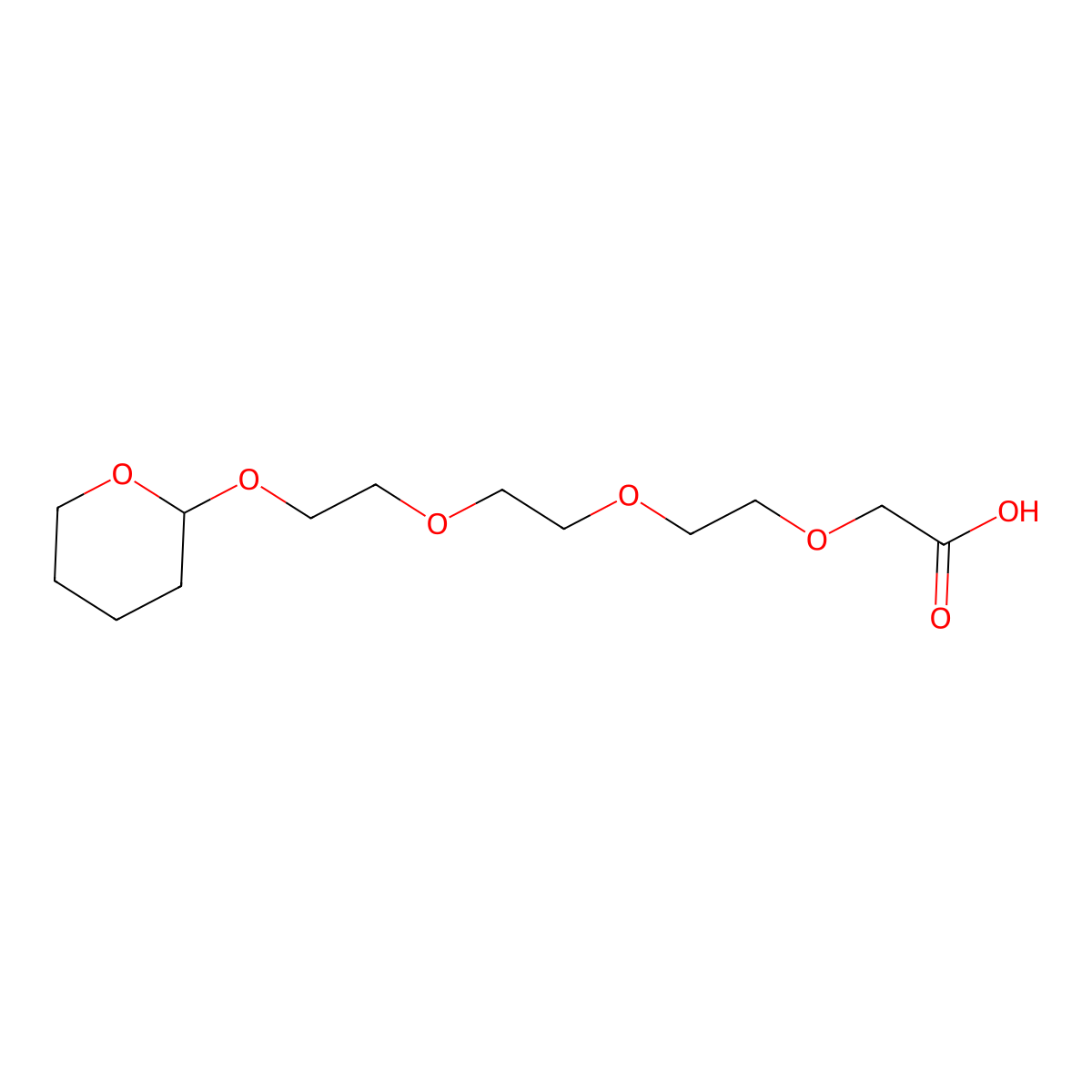 (2-{2-[2-(Tetrahydropyran-2-yloxy)-ethoxy]-ethoxy}-ethoxy)-acetic acid molecular structure, CAS 2203843-28-9