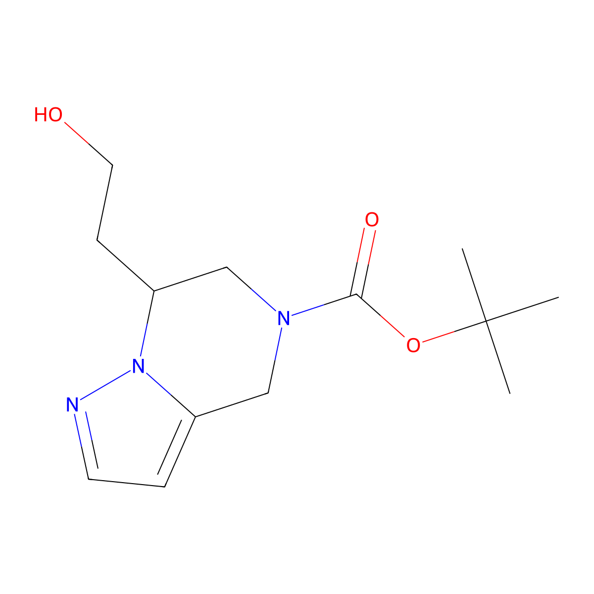 Tert-Butyl 7-(2-Hydroxyethyl)-6,7-Dihydropyrazolo[1,5-A]Pyrazine-5(4H)-Carboxylate molecular structure, CAS 2203855-26-7