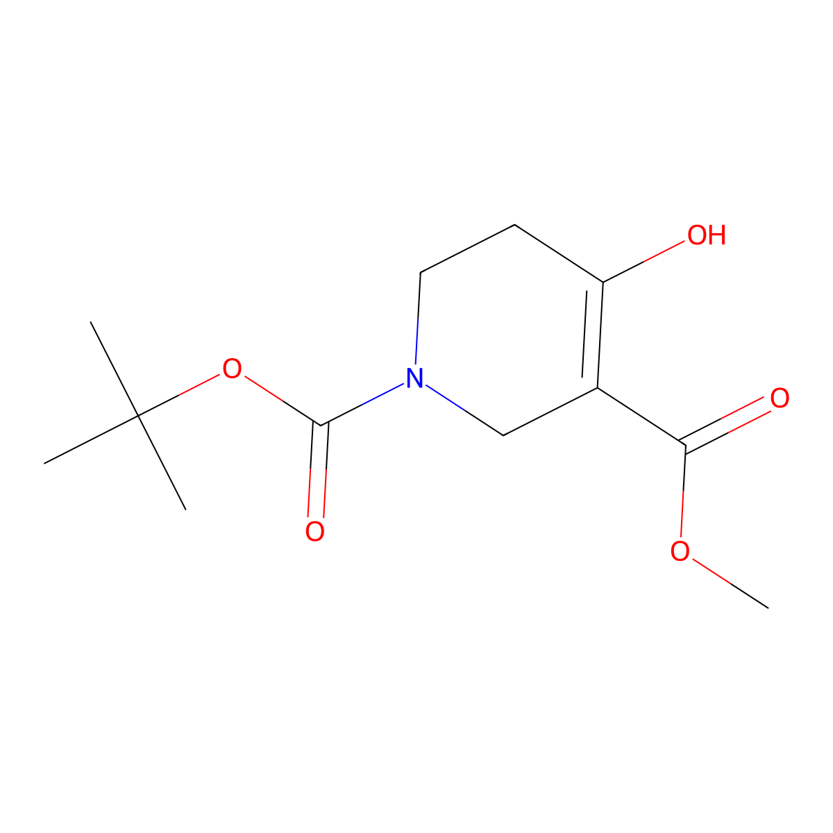 1-tert-butyl 3-methyl 4-hydroxy-5,6-dihydropyridine-1,3(2H)-dicarboxylate molecular structure, CAS 220389-30-0