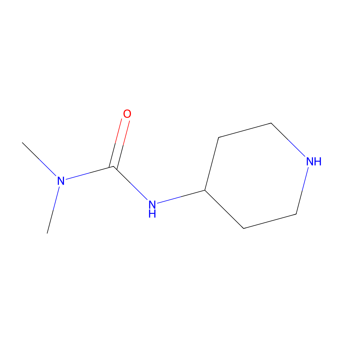 3,3-Dimethyl-1-(piperidin-4-yl)urea molecular structure, CAS 220394-96-7