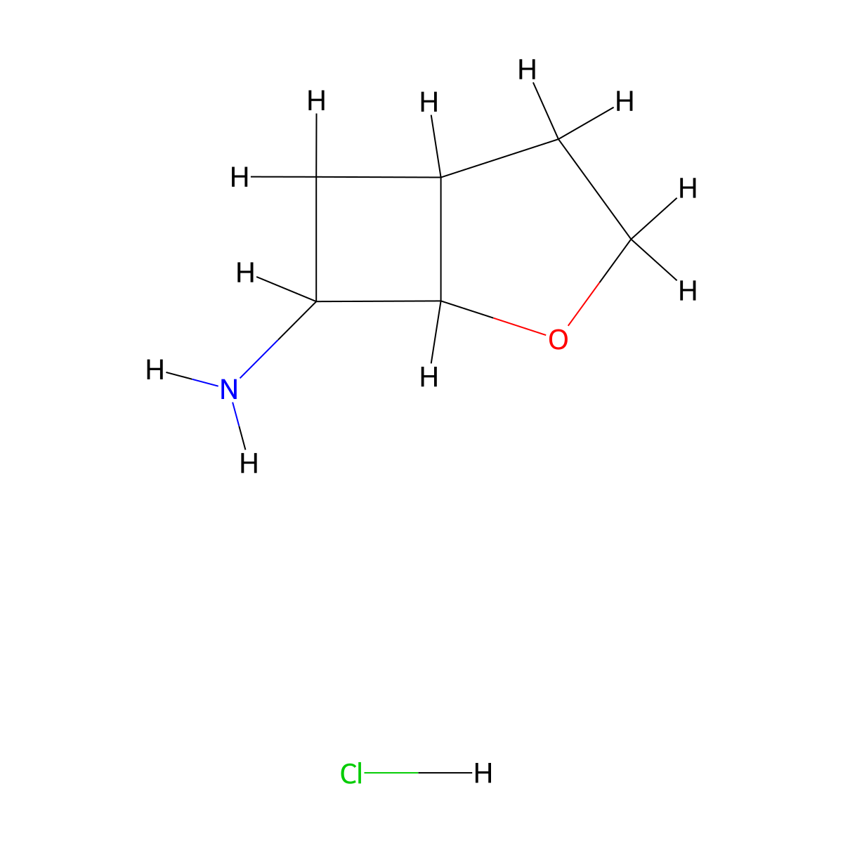 2-Oxabicyclo[3.2.0]heptan-7-amine hydrochloride molecular structure, CAS 2203940-24-1