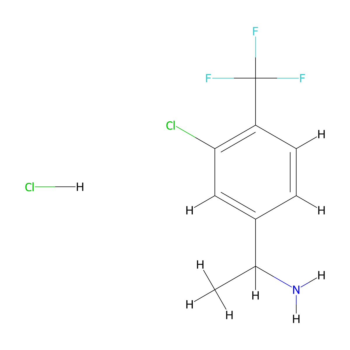 1-(3-Chloro-4-trifluoromethyl-phenyl)-ethylamine hydrochloride molecular structure, CAS 2203940-43-4