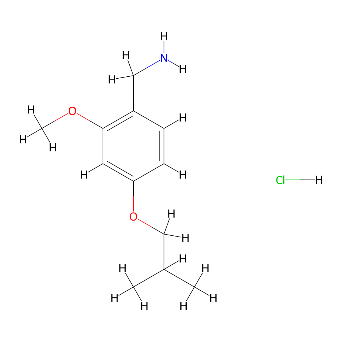4-Isobutoxy-2-methoxy-benzylamine hydrochloride molecular structure, CAS 2203940-72-9