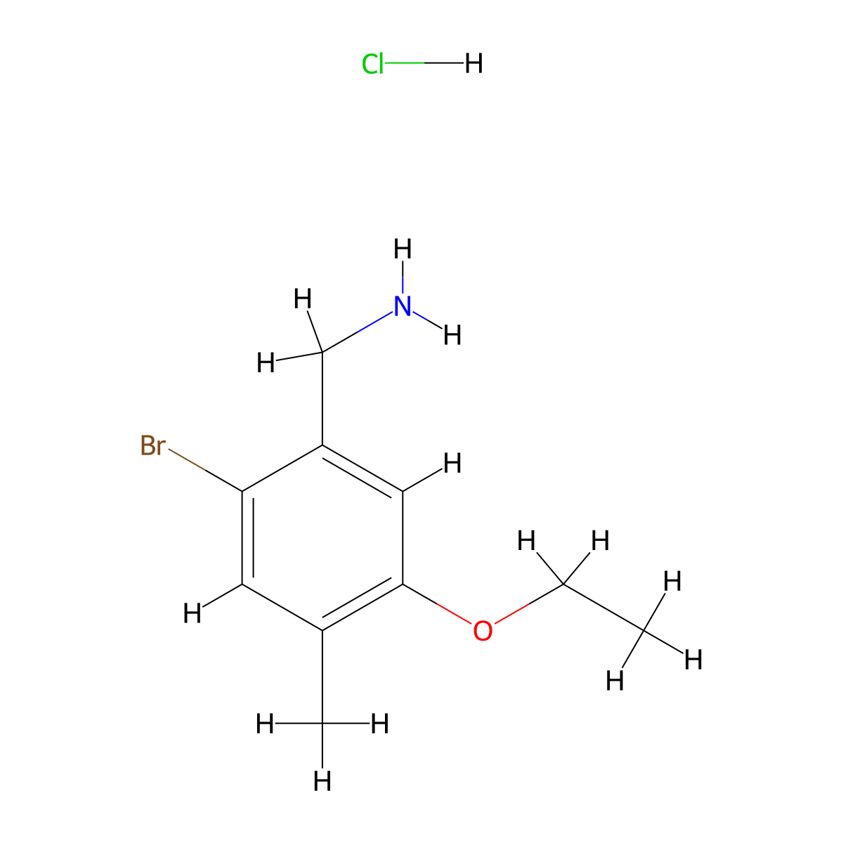 2-Bromo-5-ethoxy-4-methyl-benzylamine hydrochloride molecular structure, CAS 2203940-76-3