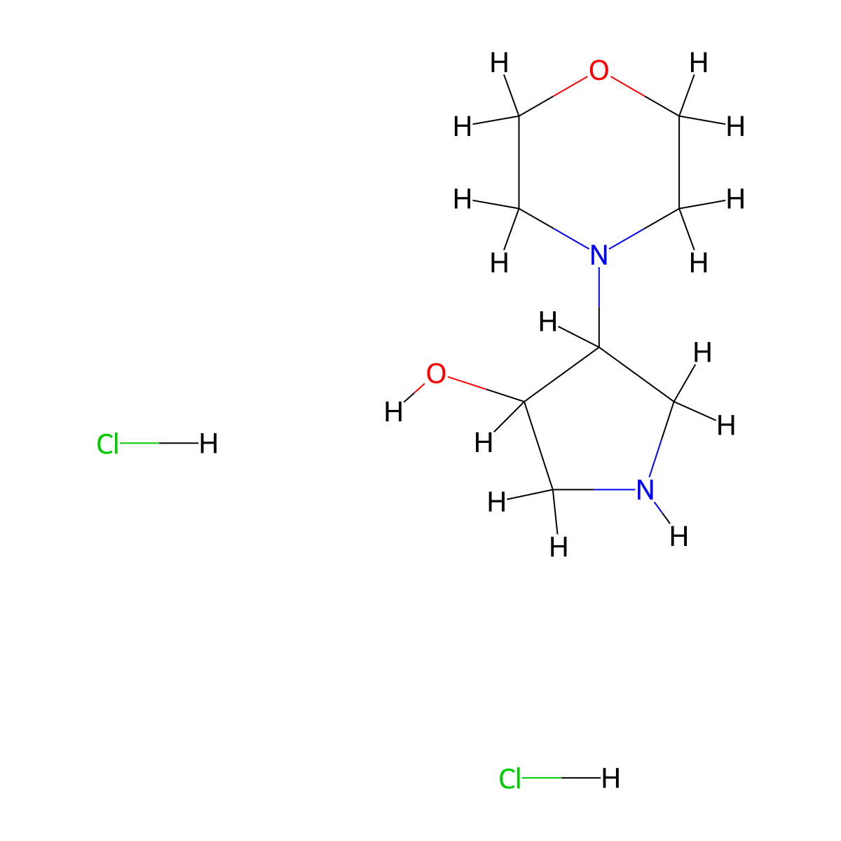 4-(Morpholin-4-YL)pyrrolidin-3-OL dihydrochloride molecular structure, CAS 2203952-45-6