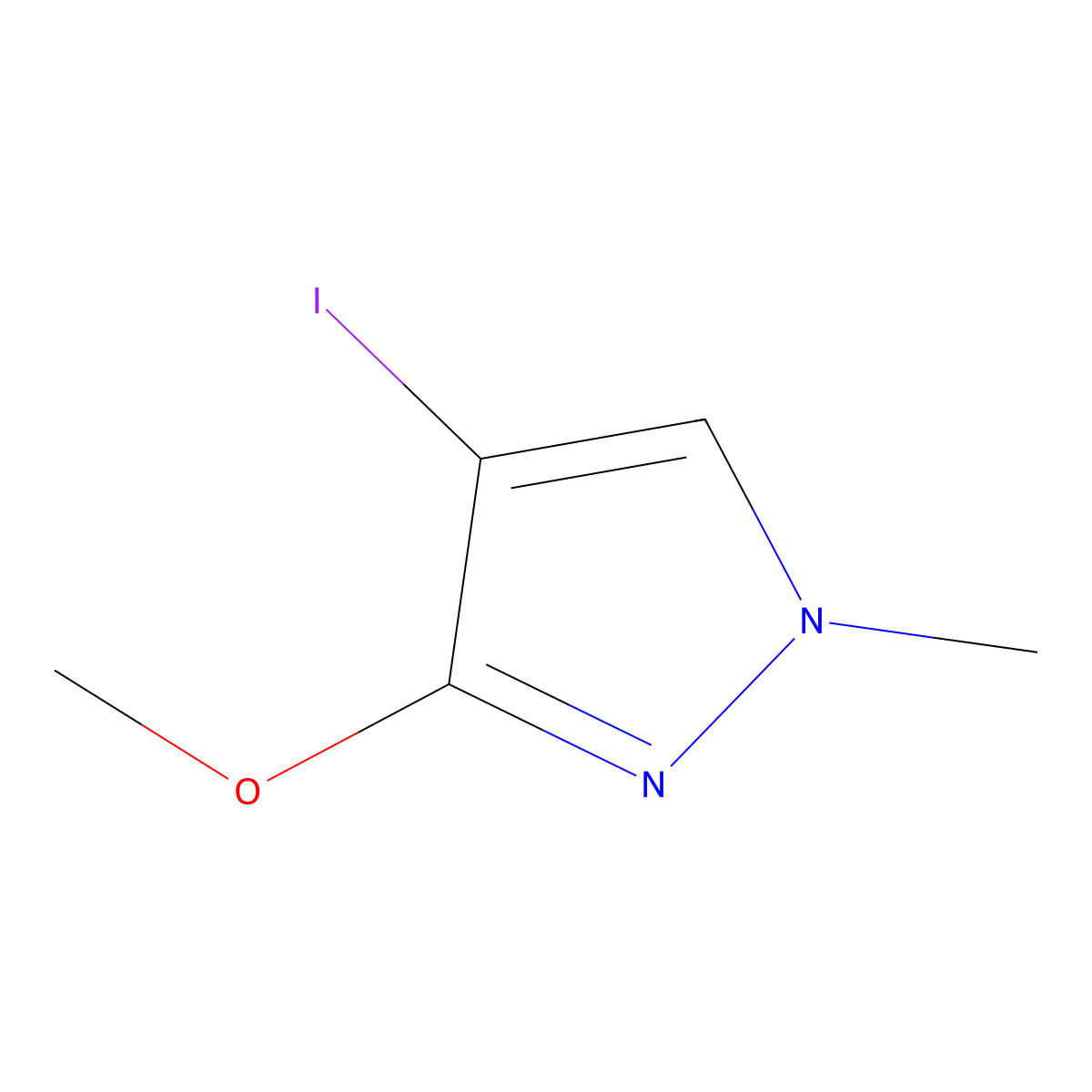 4-Iodo-3-methoxy-1-methyl-1H-pyrazole molecular structure, CAS 2203986-20-1