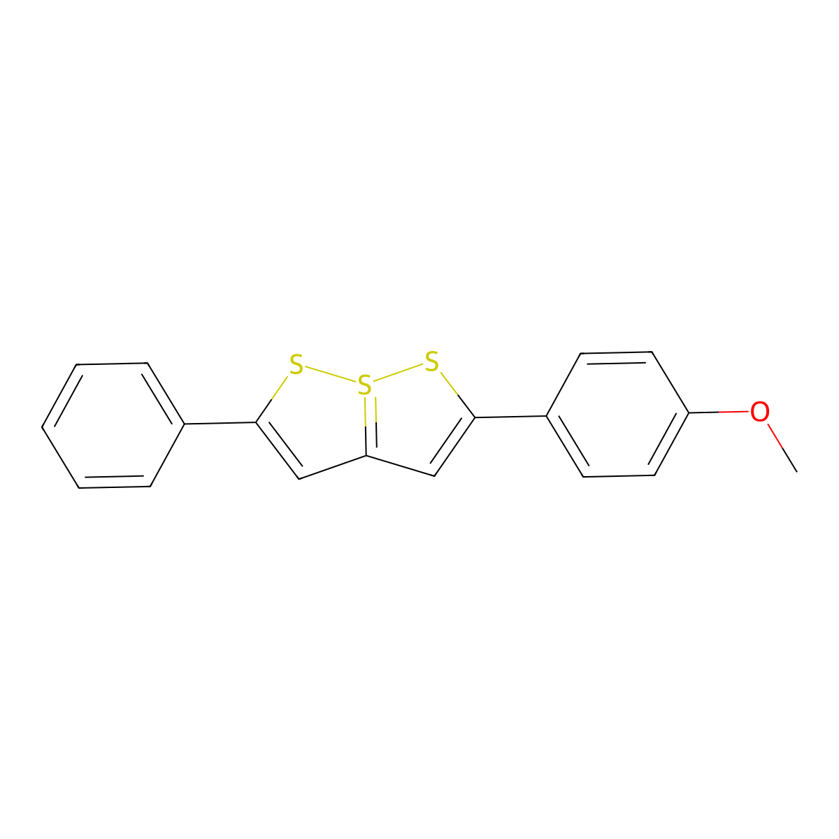 2-(4-Methoxyphenyl)-5-phenyl[1,2]dithiolo[1,5-b][1,2]dithiole-7-SIV molecular structure, CAS 2204-32-2