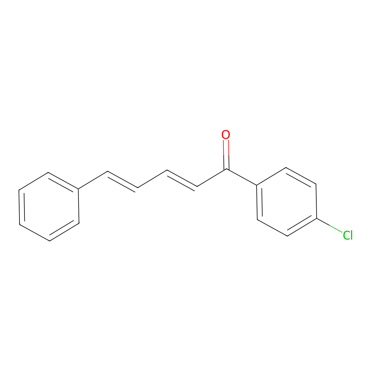 (2E,4E)-1-(4-chlorophenyl)-5-phenylpenta-2,4-dien-1-one molecular structure, CAS 2204-33-3