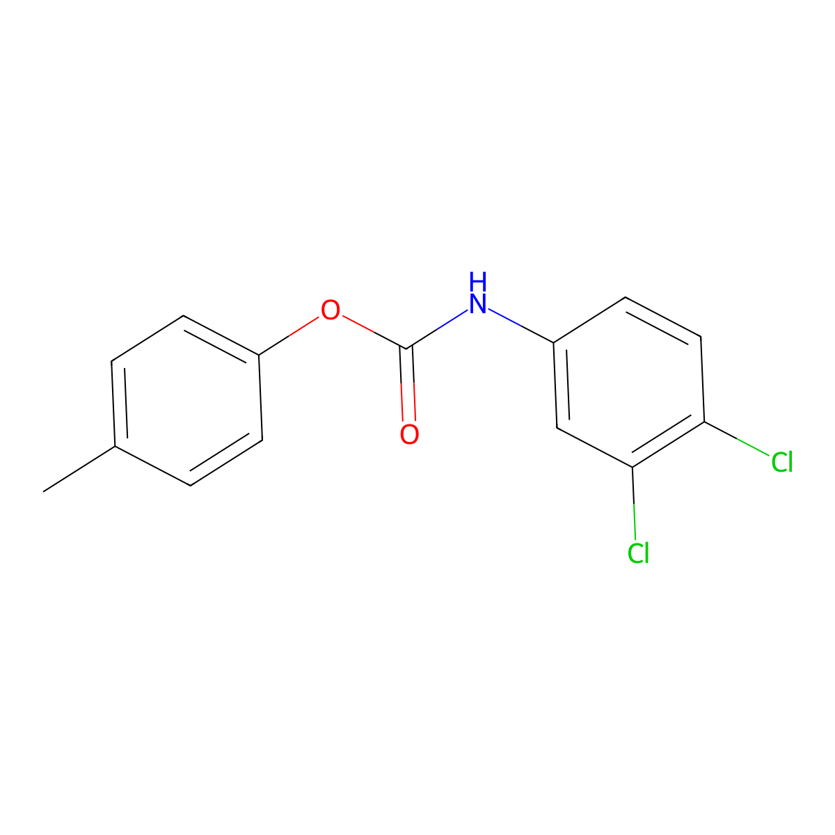 P-Tolyl N-(3,4-dichlorophenyl)carbamate molecular structure, CAS 2204-74-2