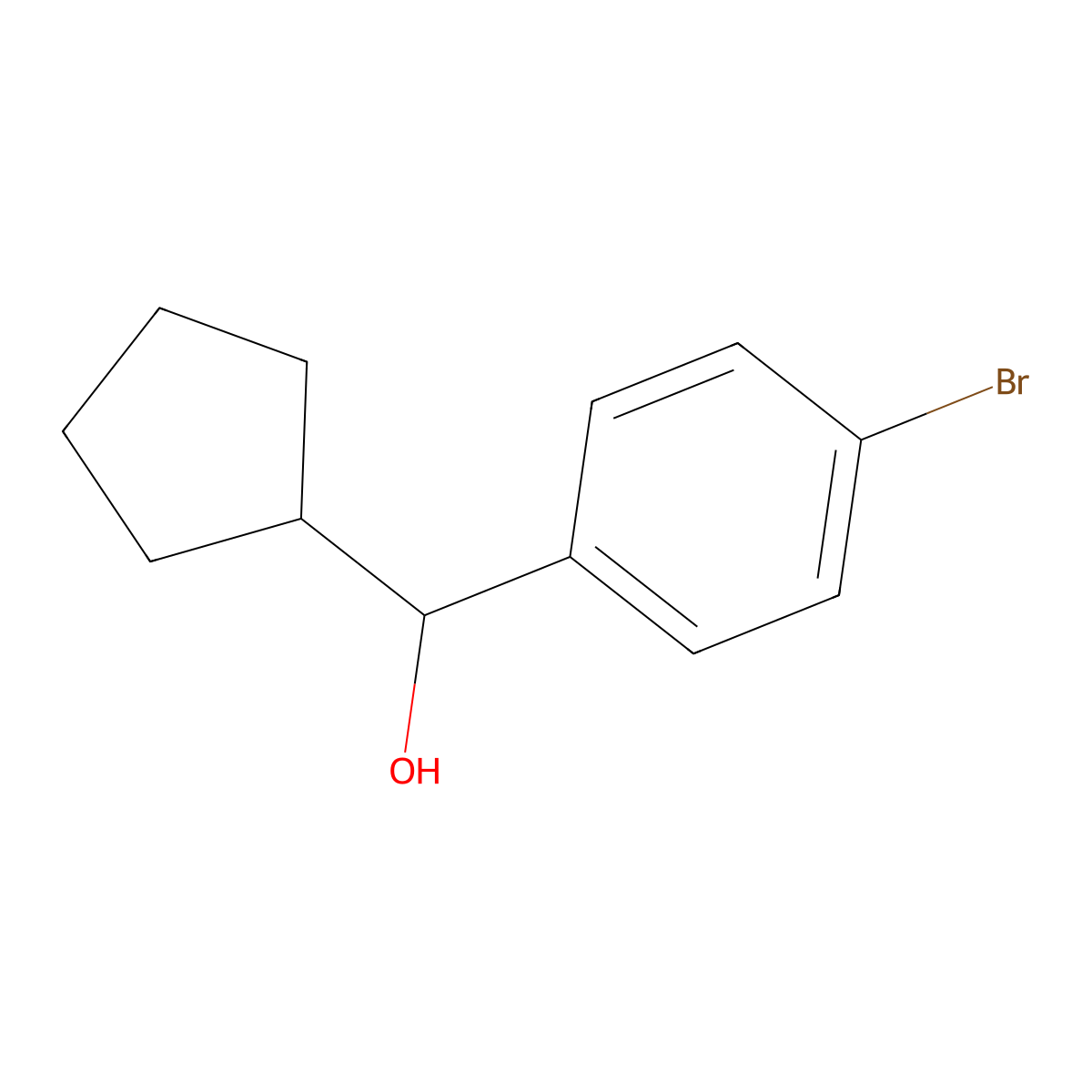Cyclopentyl (4-bromophenyl)methanol molecular structure, CAS 2204-99-1
