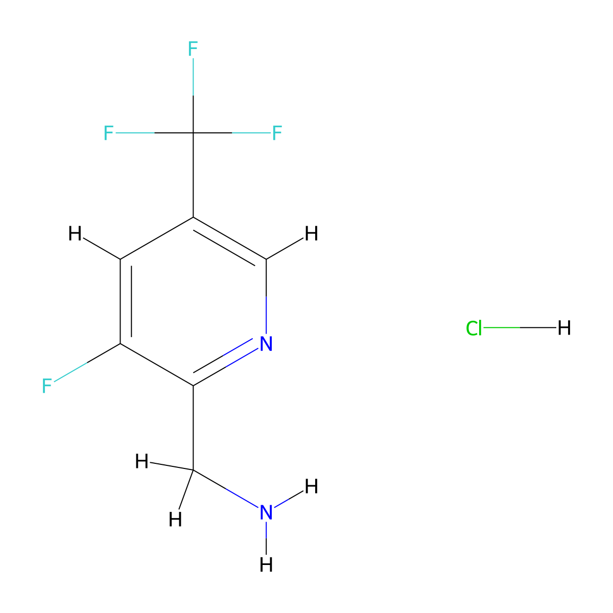 (3-Fluoro-5-(trifluoromethyl)pyridin-2-yl)methanamine hydrochloride molecular structure, CAS 2204040-55-9