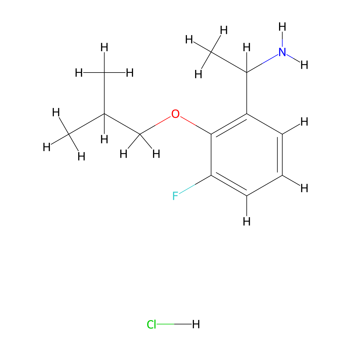 1-(3-Fluoro-2-isobutoxy-phenyl)-ethylamine hydrochloride molecular structure, CAS 2204052-19-5