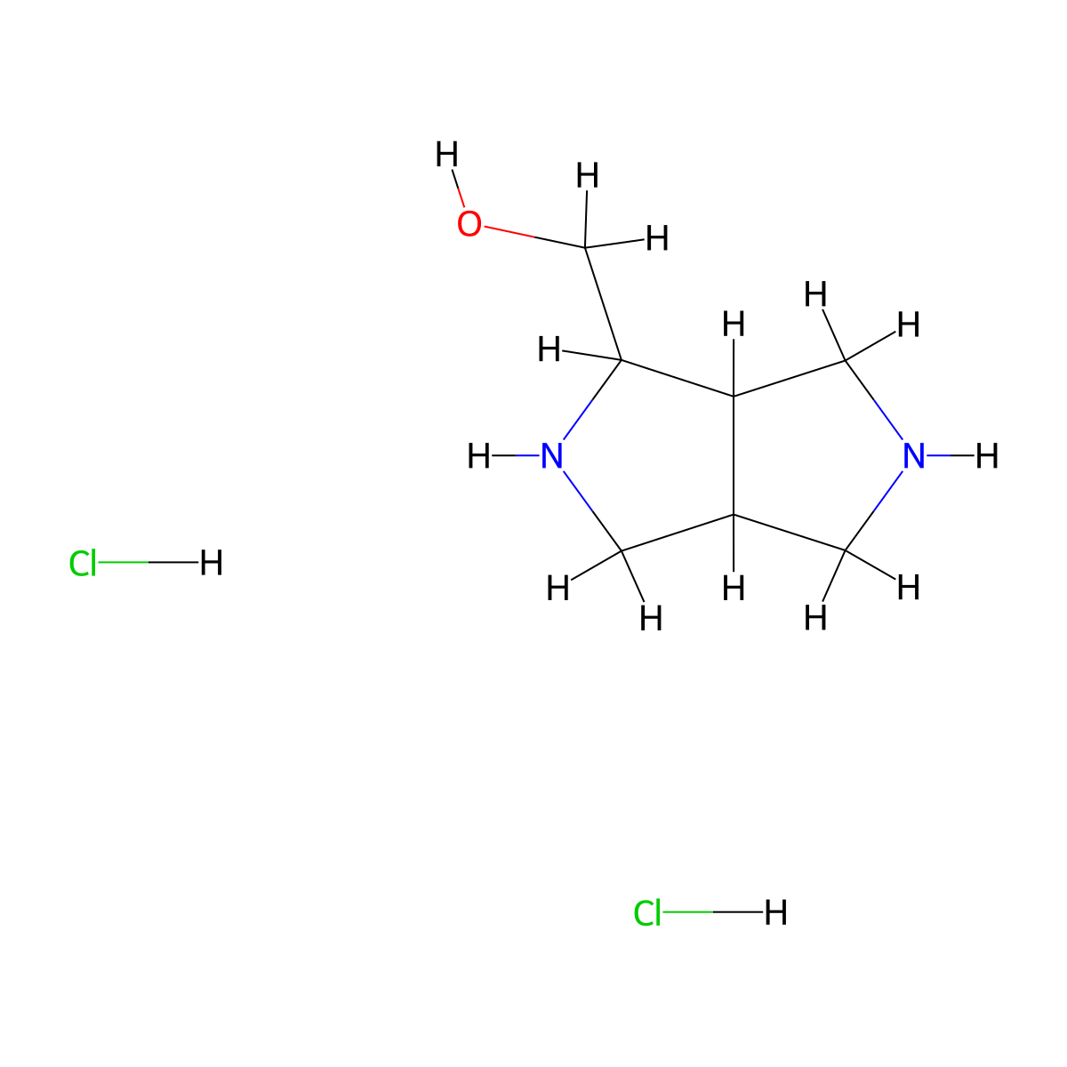 (Octahydropyrrolo(3,4-c)pyrrol-1-yl)methanol dihydrochloride molecular structure, CAS 2204053-91-6