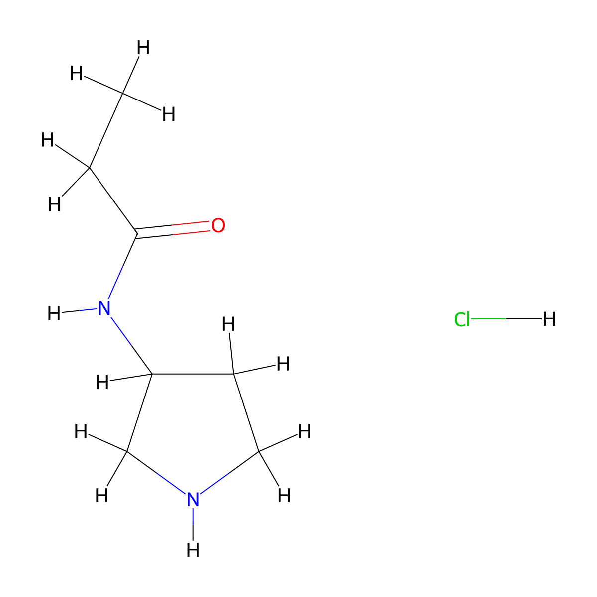 N-(3-Pyrrolidinyl)propanamide hydrochloride molecular structure, CAS 2204054-08-8