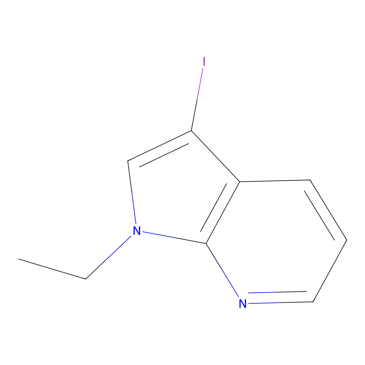1-Ethyl-3-iodo-1H-pyrrolo[2,3-b]pyridine molecular structure, CAS 2204086-79-1