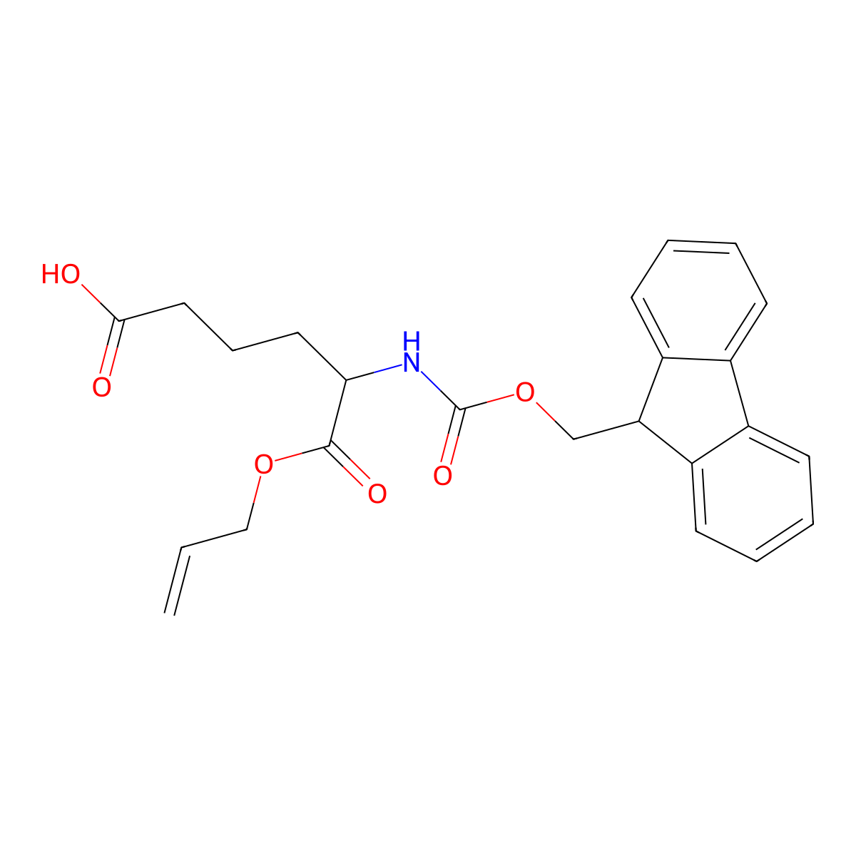 (S)-5-(Fmoc-amino)-6-(allyloxy)-6-oxohexanoic Acid molecular structure, CAS 2204092-37-3