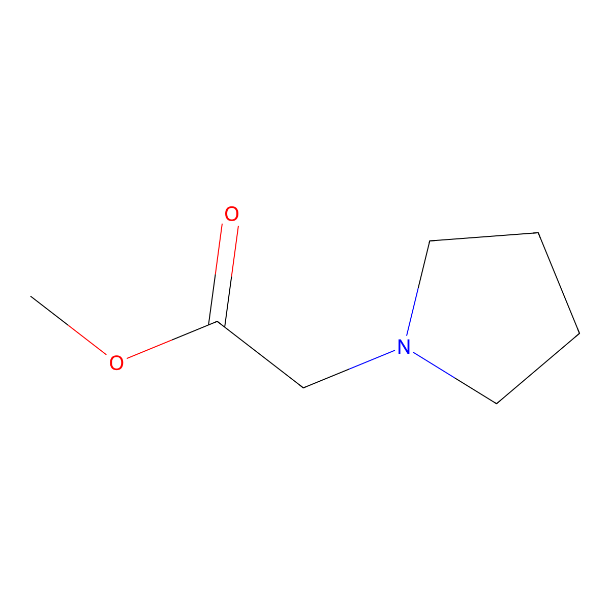 Acetic acid, pyrrolidin-1-yl-, methyl ester molecular structure, CAS 22041-18-5